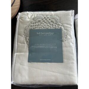 Soft Surroundings Ashbury Crochet Medallion Standard Bed Sham pair NWT